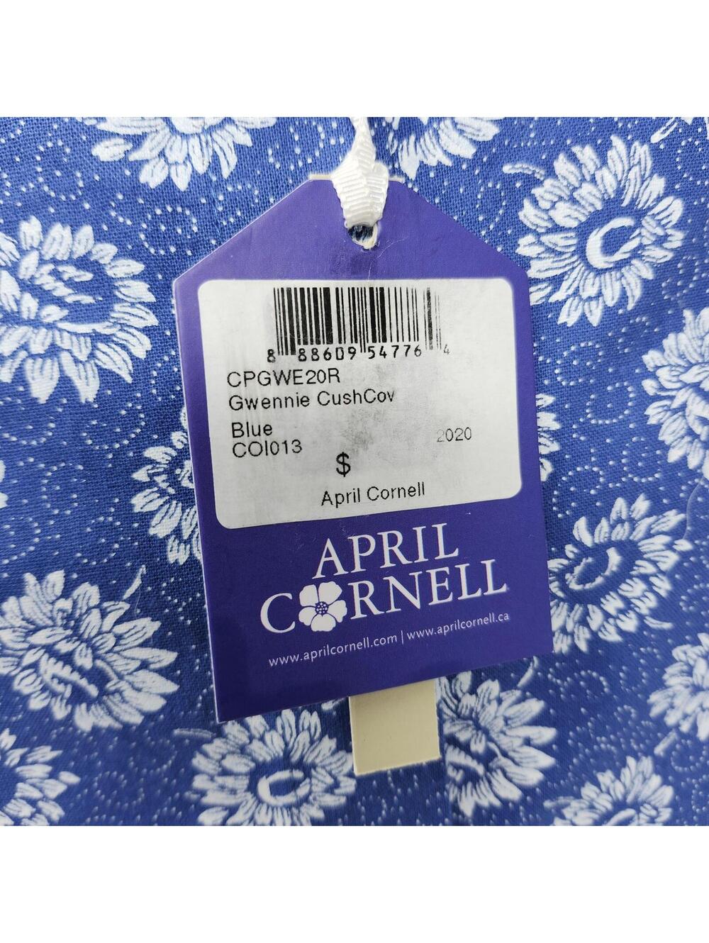 April Cornell Blue Floral Ruffle Pillow Sham 18" Cottagecore Farmhouse NWT - Picture 6 of 6